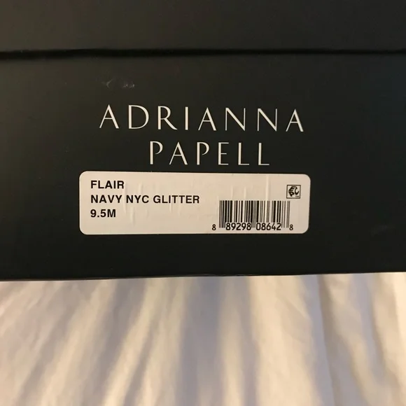 Woman Elegant Dark Navy Blue w/Glitter heels sz9.5 - Picture 4 of 10